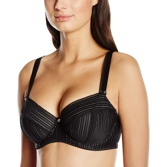 NWT Freya black mode underwire padded half cup bra sz 30H - Picture 1 of 7
